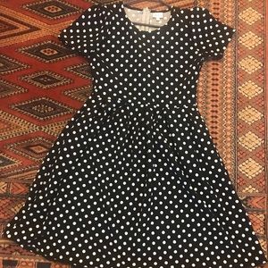 SOLD Black White Polka Dot Amelia Dress Large